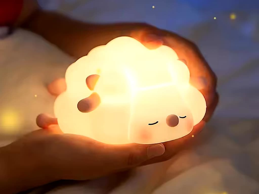 چراغ خواب سیلیکونی شارژی مدل ضربه ای طرح ببعی