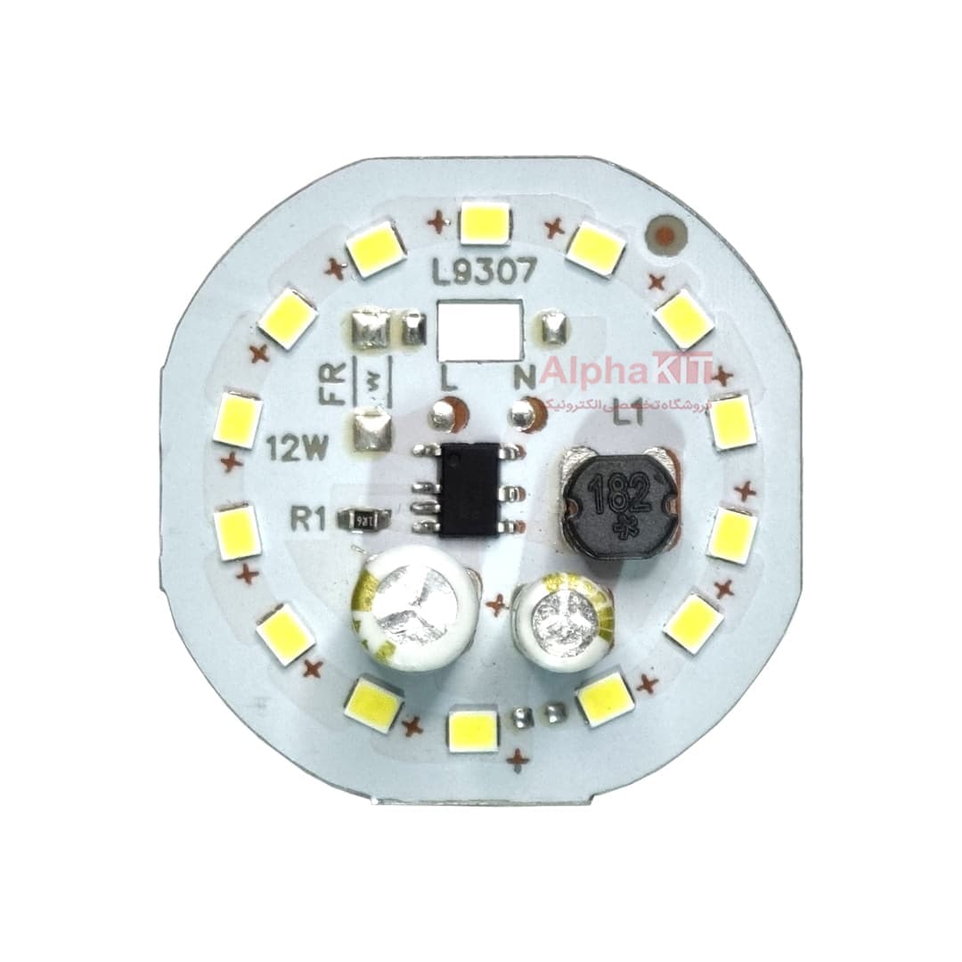ال ای دی 12 وات 220 ولت سفید مهتابی خازن دار قطر 45 میلیمتر
