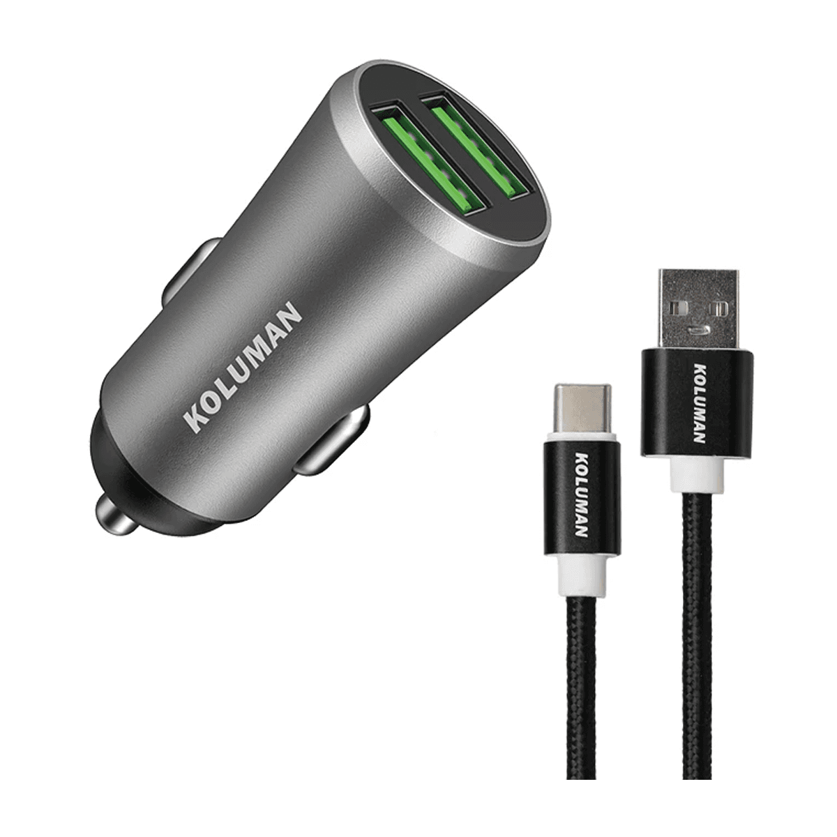 شارژر فندکی کلومن مدل KC-C0۴ به همراه کابل Type-C