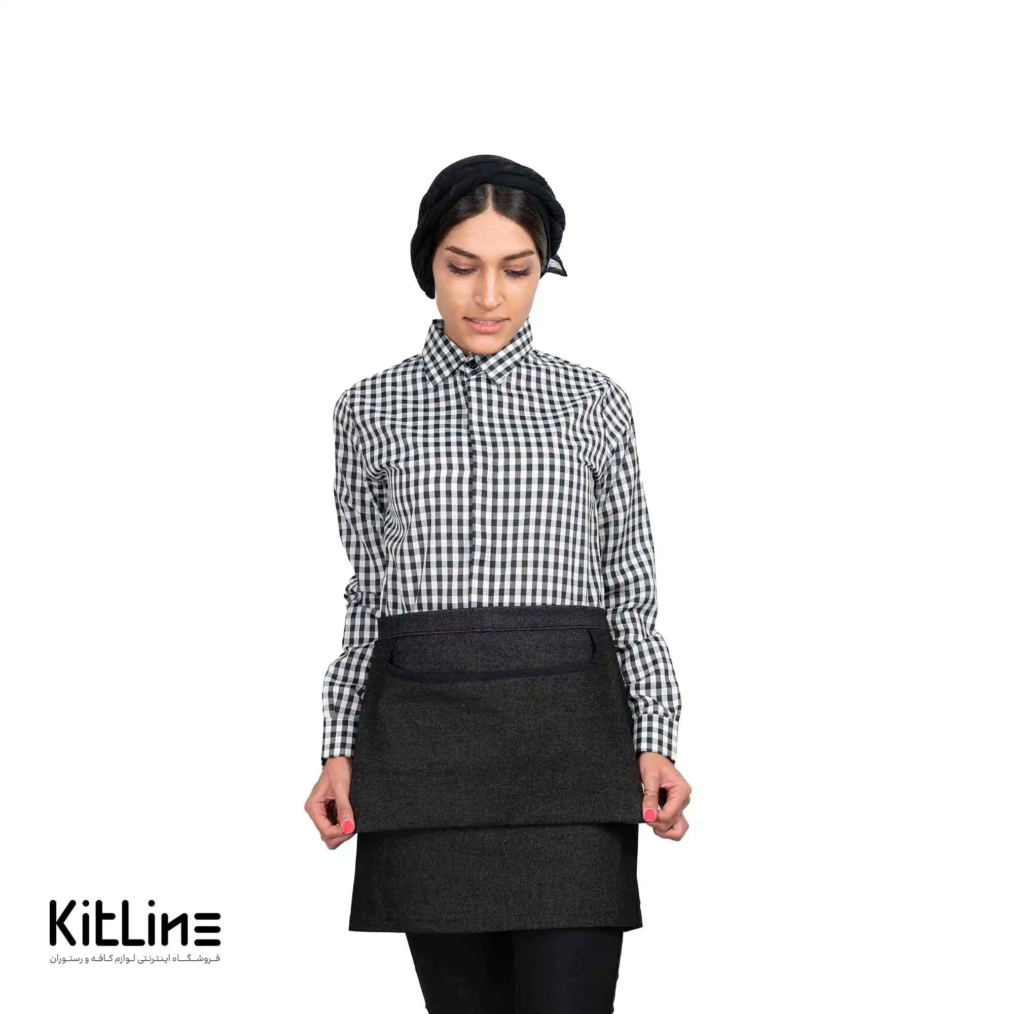 نیم پیشبند جین مشکی SS-UNIFORM