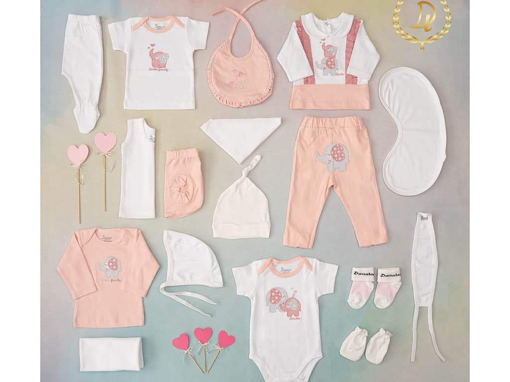 ست بیمارستانی 19 تکه نوزادی دخترانه طرح فیل دانالو Danaloo