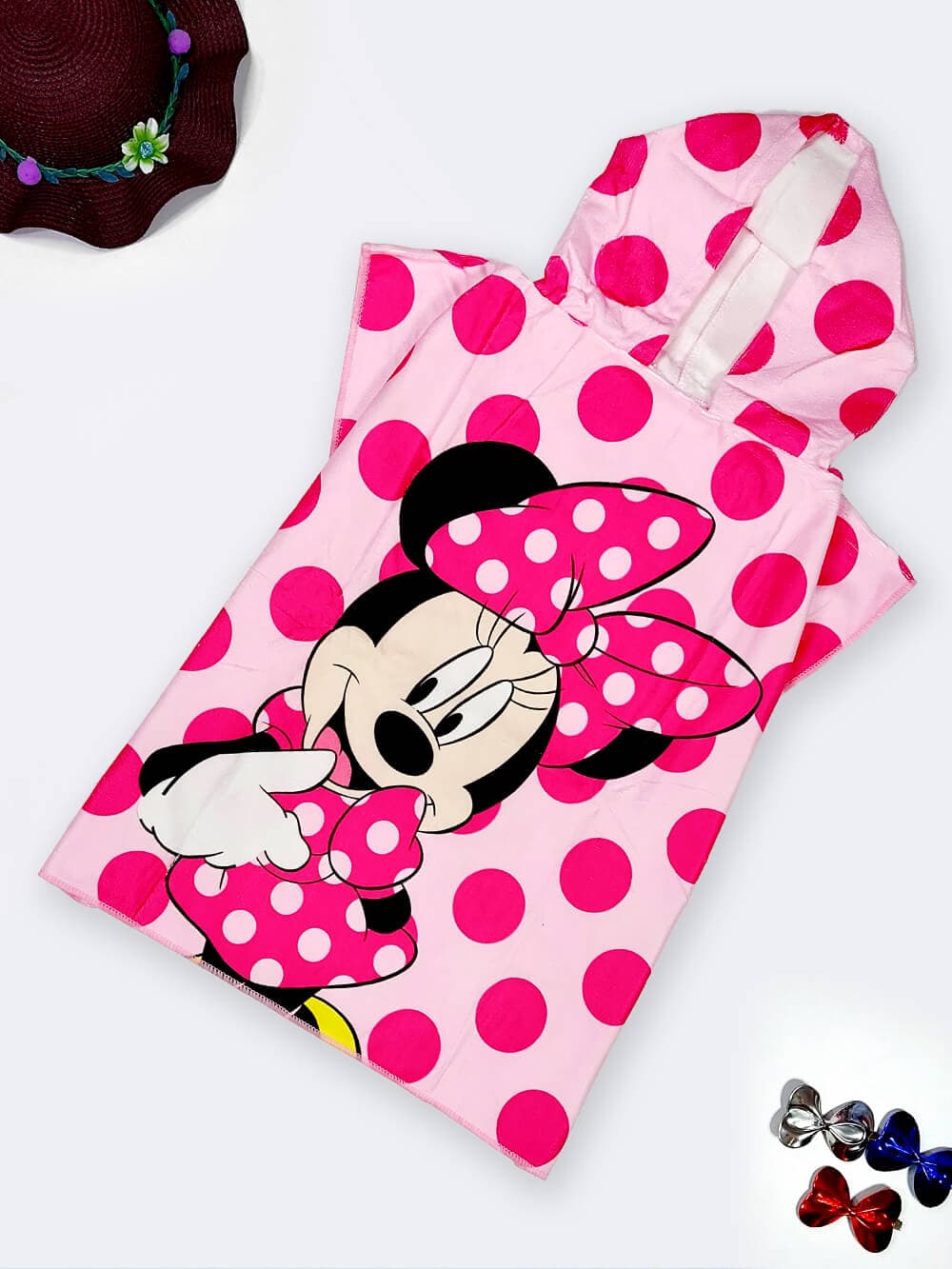 حوله شنا دخترانه بچگانه فانتزی زیبا صورتی رنگ طرح خانم میکی موس برای استخر