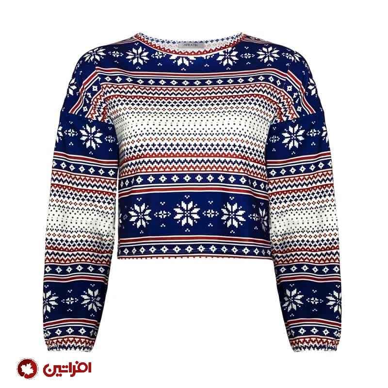 بلوز آستین بلند مدل برف افراتین کد 7543