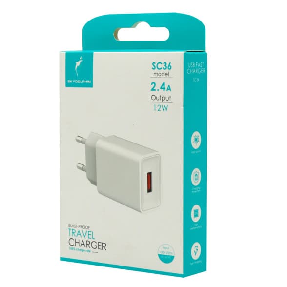سرشارژر فست شارژ 12 وات SkyDolphin مدل SC36