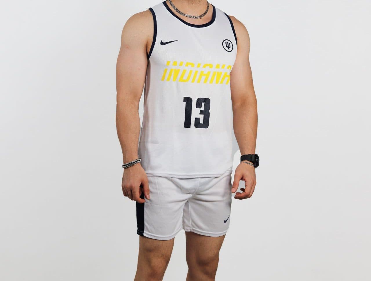 ست ورزشی مردانه طرح بسکتبالی Indiana سفید