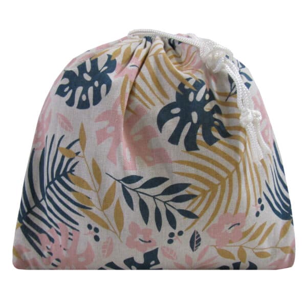 سیلوانا کیسه بند دار طرح برگ های رنگی صورتی سرمه ای بزرگ