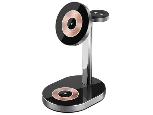 شارژر بی سیم مگنتی رومیزی 15 وات گوشی، ایرپاد و اپل واچ و پایه نگهدارنده گوشی ویوو Wi-W003