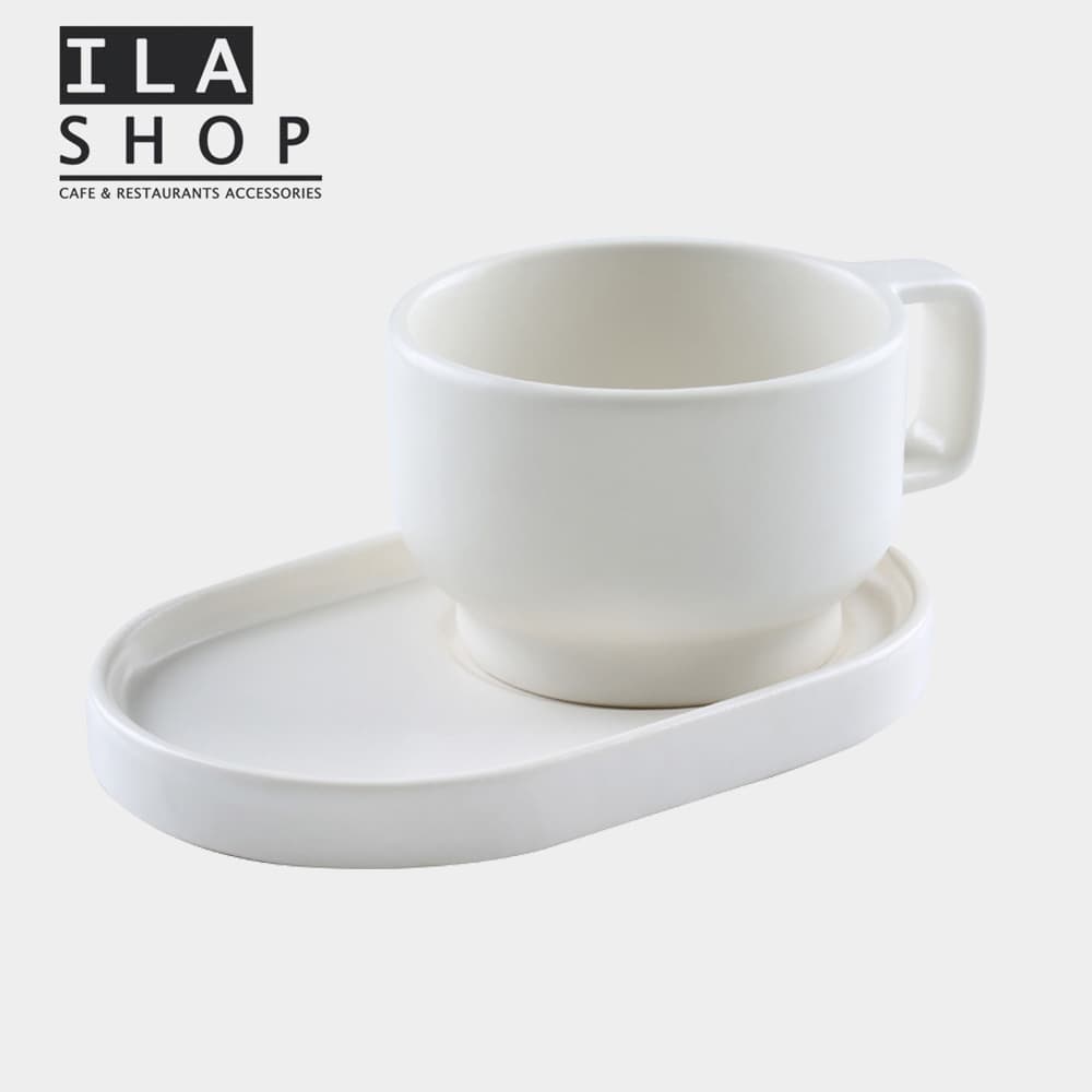 فنجان لاته سفید آرتیزان شش عددی ایلا