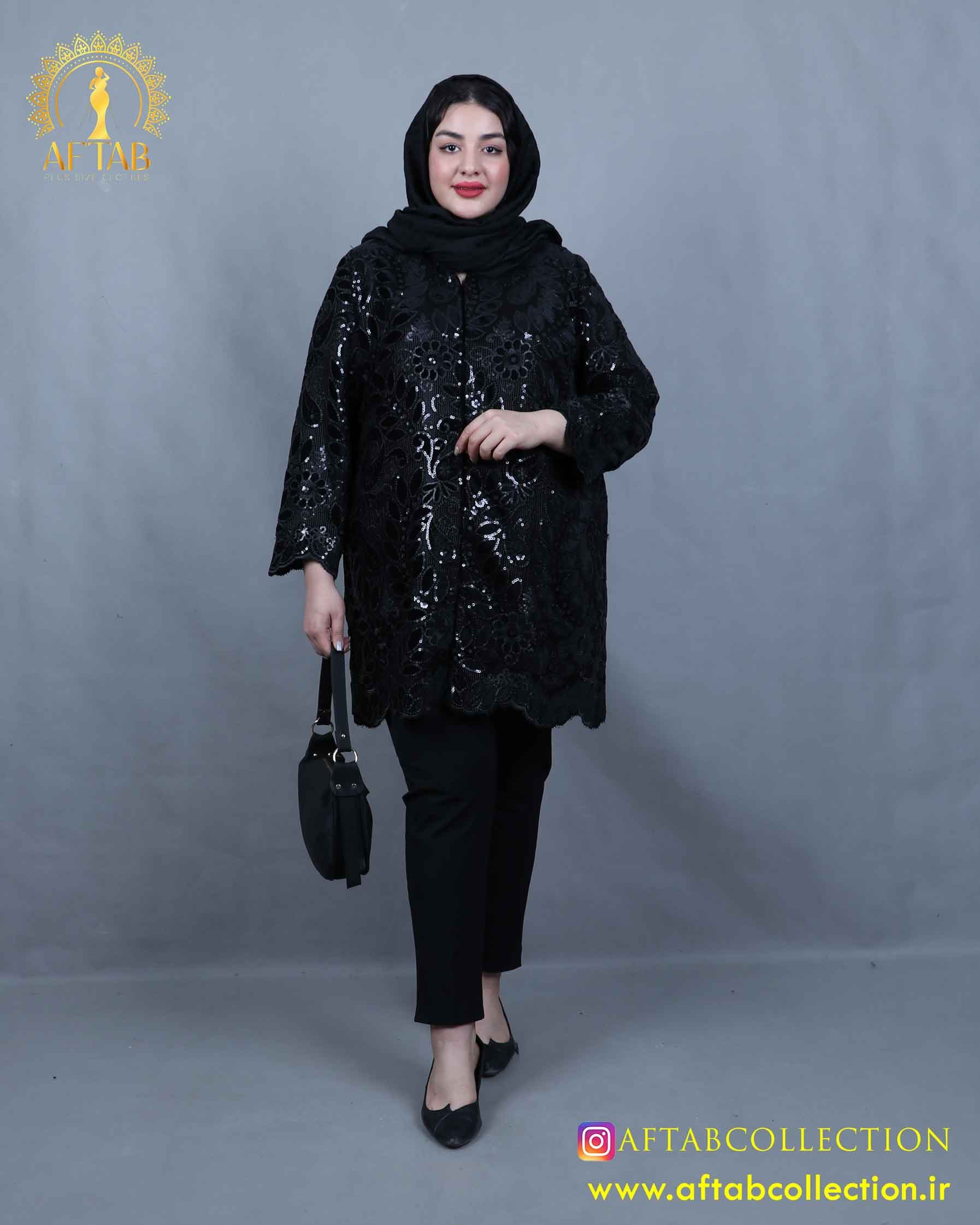 مانتو مجلسی تمام گیپور سایزبزرگ 5483