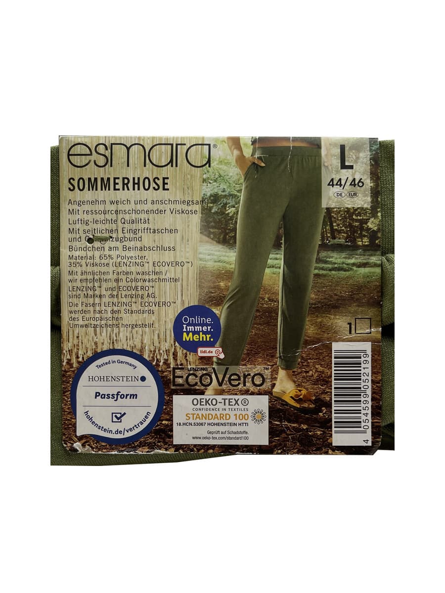 شلوار زنانه رنگ زیتونی برند esmara کد b3567