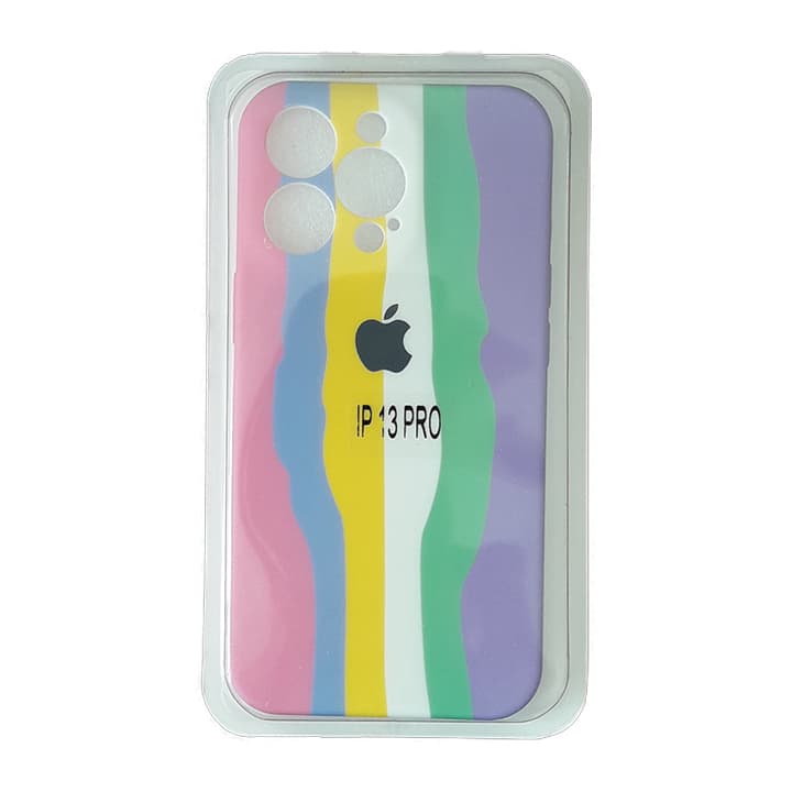 قاب سيليکون طرح دار رنگی کم رنگ iPhone 13 Pro
