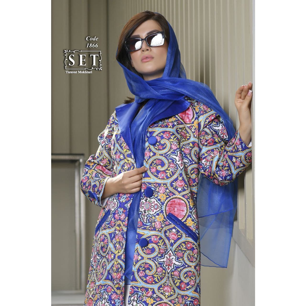 مانتو مزون دوز مدل رها رنگ کاربنی کد 1866 برند SET