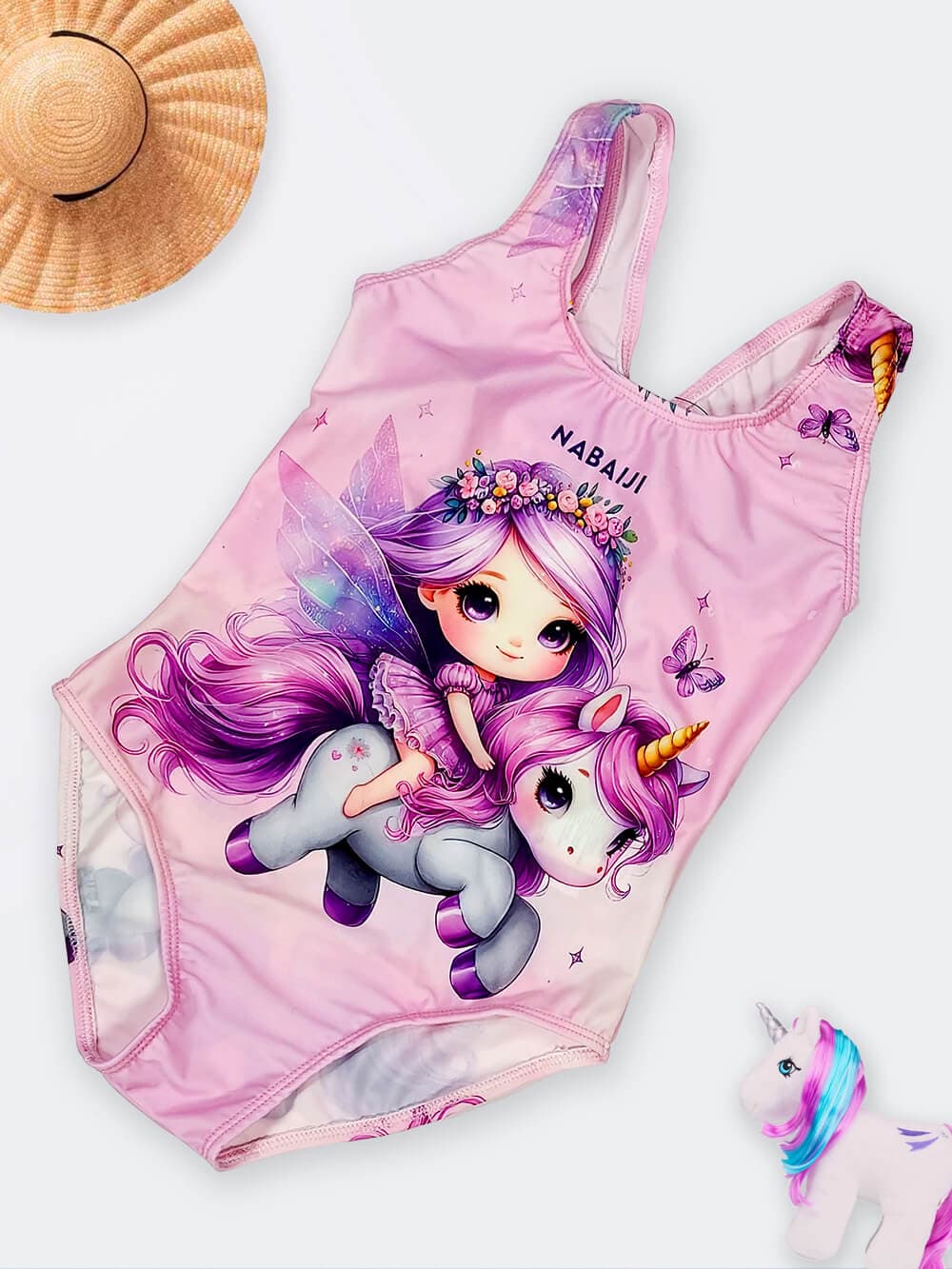 مایو دخترانه بچگانه دختر ناز و اسب تک شاخ در مدل اسلیپ نابایجی ( Nabaiji )