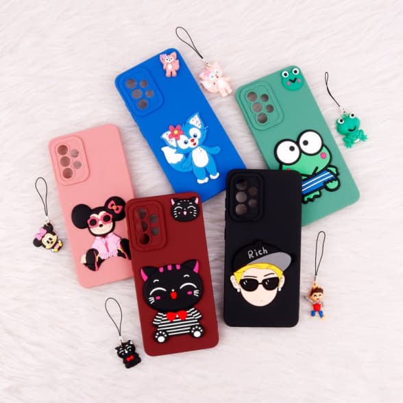 قاب عروسکی برجسته Samsung A52 / A52s همراه آویز