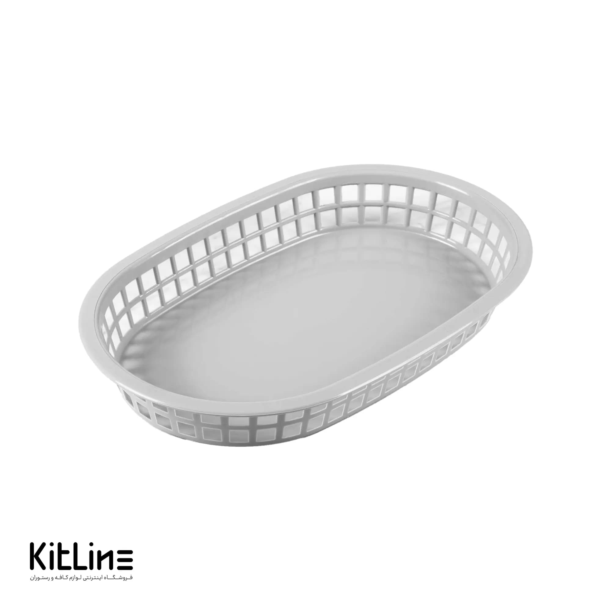 سبد سرو بیضی پلاستیکی ۱۸×۲۸ سانتیمتری طوسی کیچن تک
