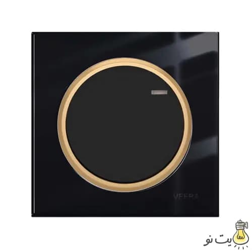 کلید و پریز ویرا مدل آلفا اسپرت مشکی طلایی (گلس)