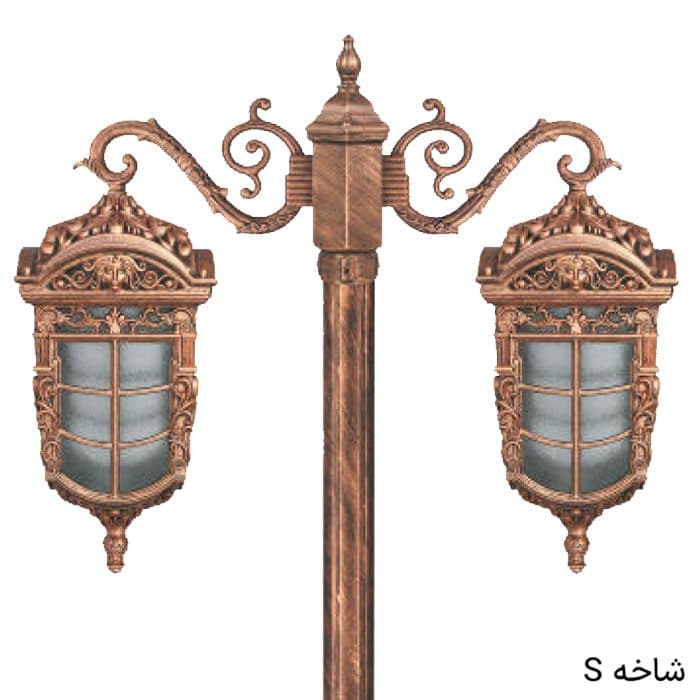 چراغ ویلایی پارکی تکشیدفام مدل دوشاخه پادرا