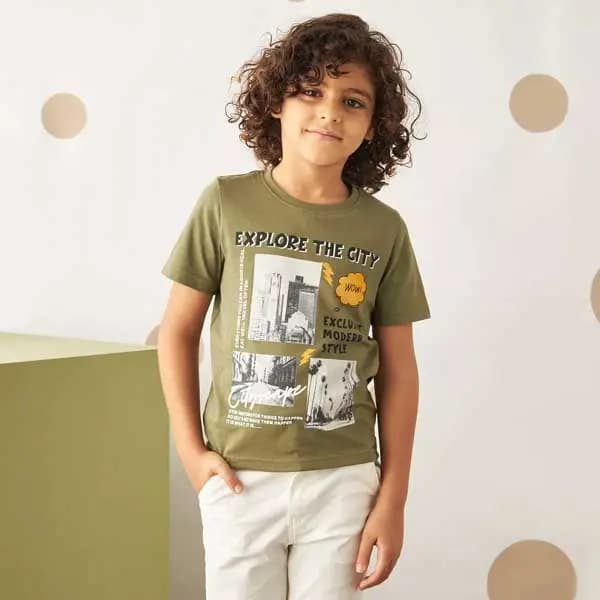 تیشرت بچه گانه پسرانه برند مکس مدل Cityscape Shirt