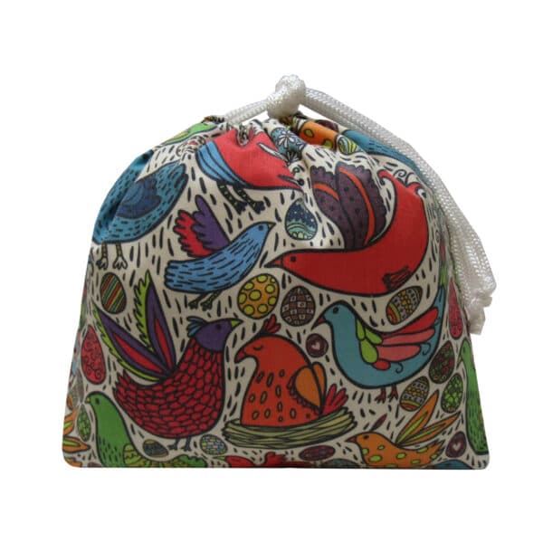 بنیس کیسه بند دار طرح پرنده و تخم مرغ متوسط