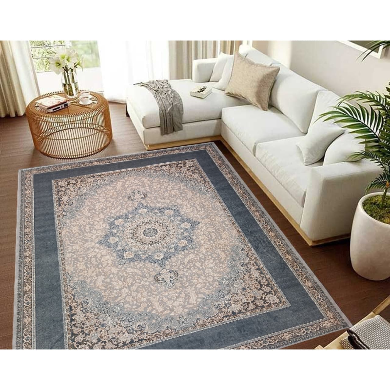 فرش ماشینی رز سیلور آراکو