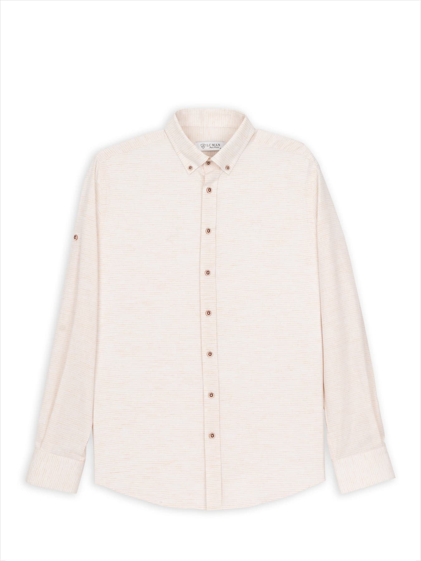 پیراهن آستین بلند راه راه نارنجی ال سی من 87