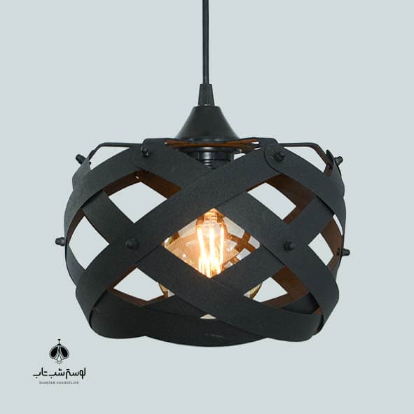 لوستر آویز تک شعله مدرن 574/1 مشکی