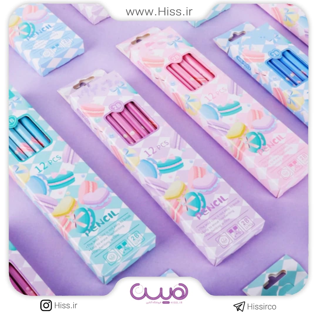 مداد سیاه پاک کن دار برند weibo طرح کیکی – بسته 12 عددی