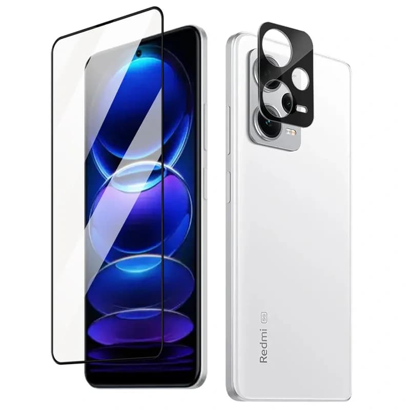 پک ویژه دو عددی مناسب برای Xiaomi Redmi Note 12 Pro 5G (گلس لنز 3D + گلس صفحه نمایش میتوبل)