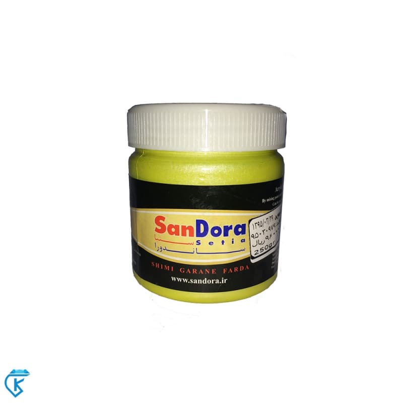 رنگ اکرلیک تزئینی زرد لیمویی 126 ربعی ساندورا
