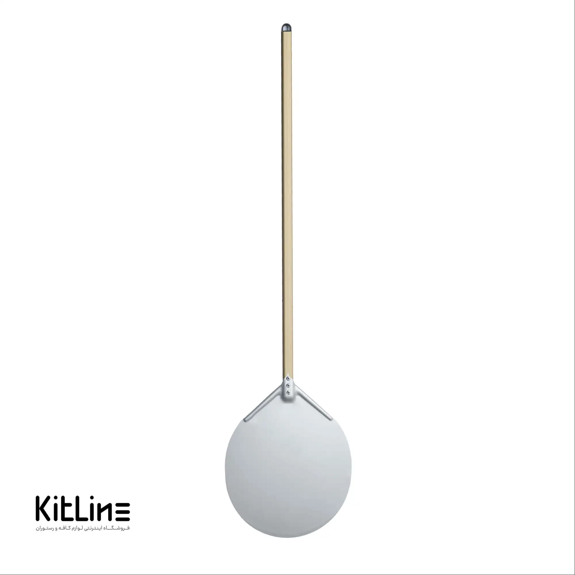 پارو پیتزا آلومینیومی گرد کف ۳۲، دسته ۱۲۰ سانتیمتر کیچن تک