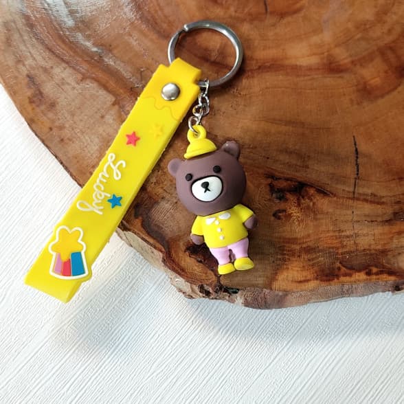 جاکلیدی سیلیکونی وارداتی طرح بچه خرس همراه با بند آویز