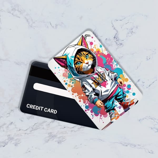 استیکر کارت بانکی مدل فانتزی گربه کد CAD94-K