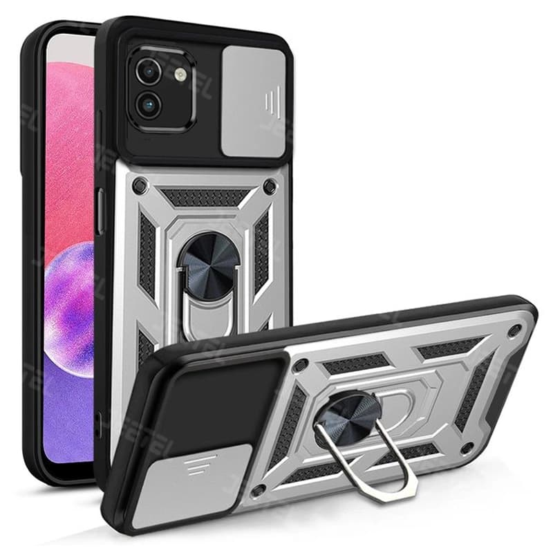 قاب کشویی بتمنی مدل آهنربایی هولدردار برای گوشی Samsung A03 طرح اسلاید آرمور