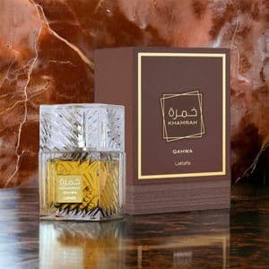 عطر ادکلن مردانه لطافه خمره قهوا (Lattafa Khamrah Qahwa) - بوی قهوه ناب عربی -ماندگاری و پخش بو عالی - جعبه هارد باکس - هولوگرام اورجینال