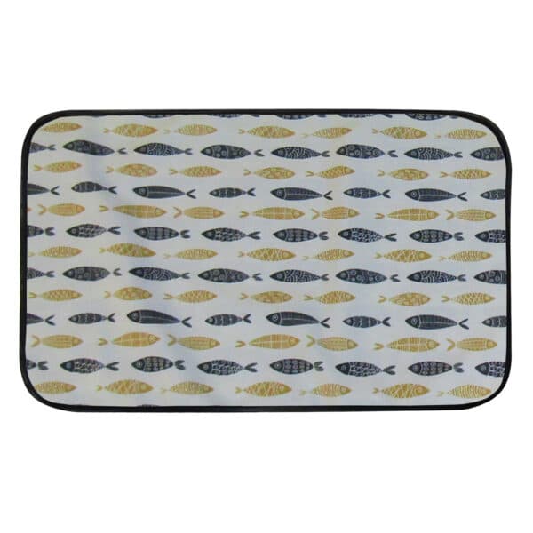 آدونیس نم گیر کنار سینک 50*90 طرح ماهی مشکی کرم