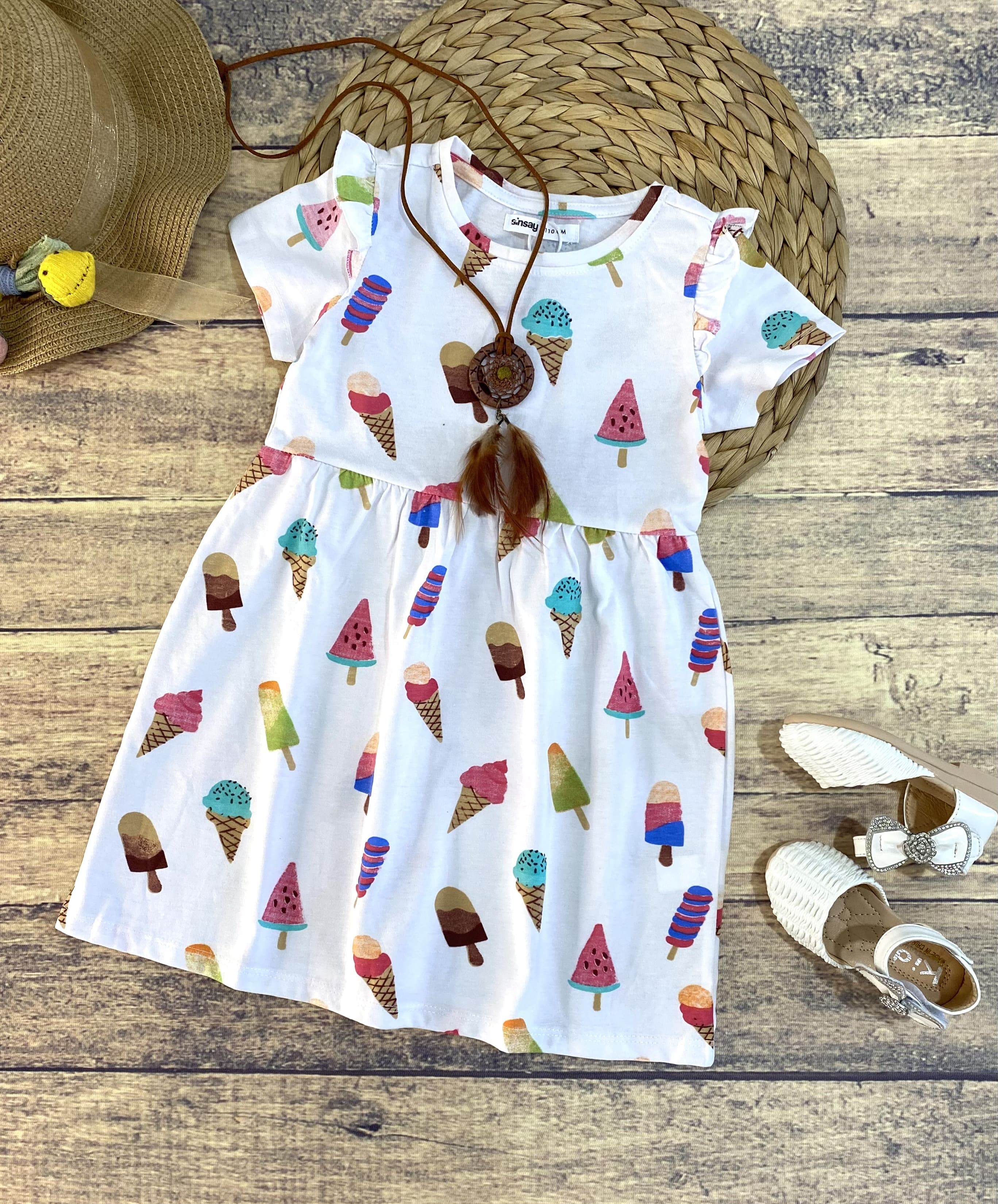 پیراهن (سارافن ) دخترانه طرح بستنی