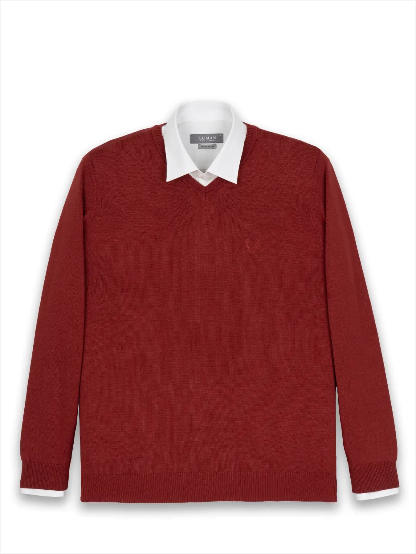 بافت قرمز یقه هفت سانت ساده