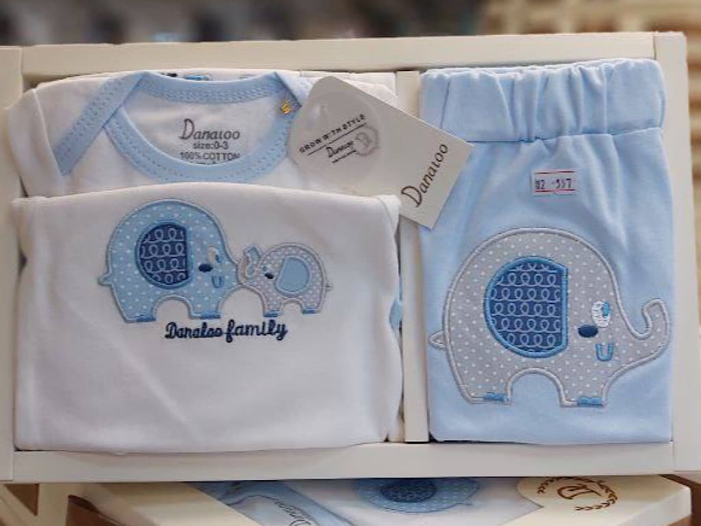 ست بیمارستانی نوزادی پسرانه 5 تکه طرح فیل دانالو Danaloo