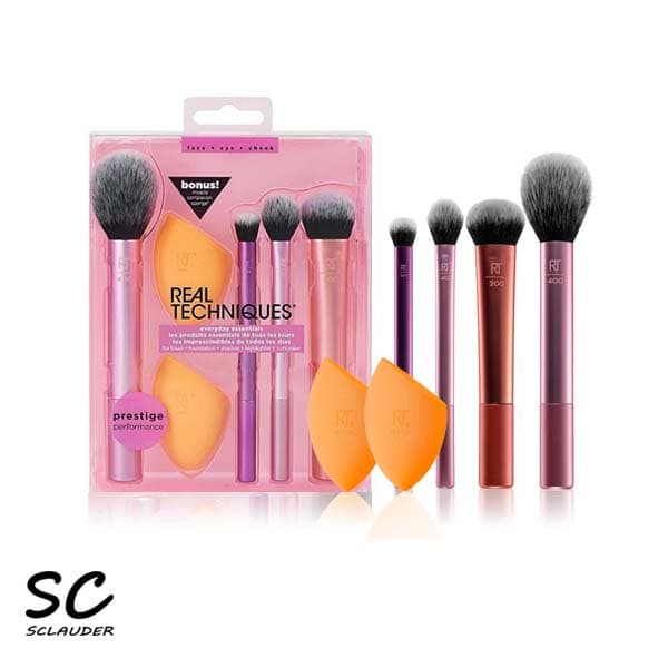 ست براش و دو پد آرایشی Real Techniques ریل تکنیک 6 تیکه