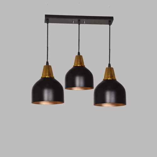 لوستر سه شعله مدل کلاهک طرح خطی