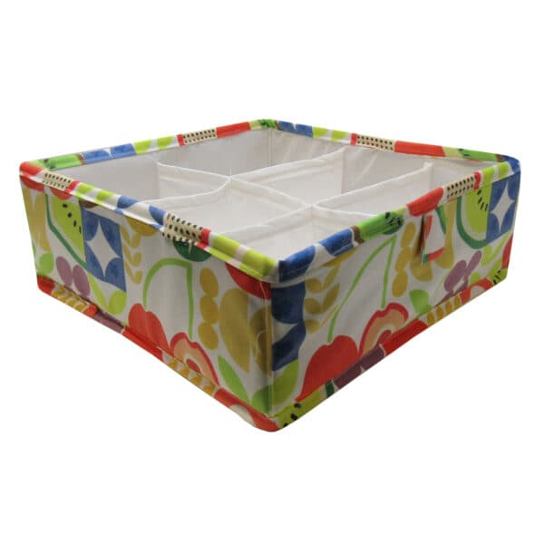 تابان باکس ارگانایزر با مقسم مربع 30×30 طرح میوه و برگ فانتزی