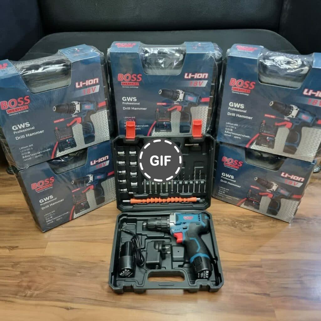 مجموعه 30 عددی دریل پیچ گوشتی شارژی صنعتی باس مدل 18max