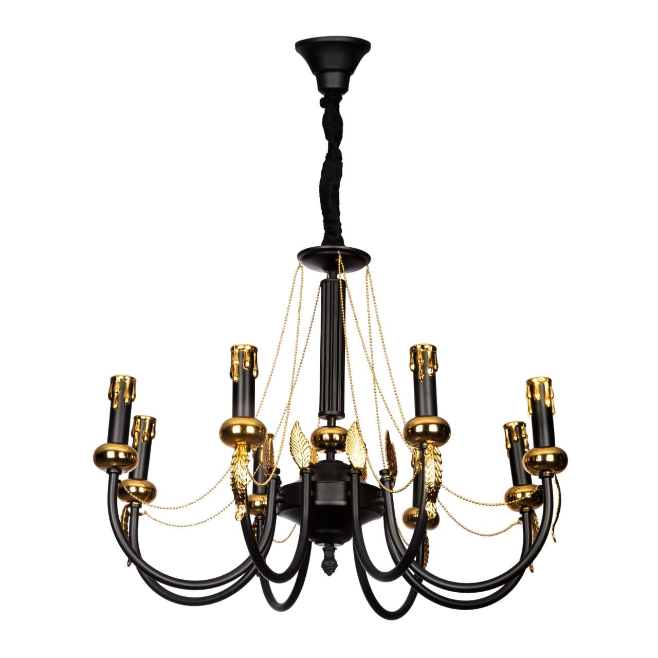 لوستر چشمه نور کد 2437/8 مشکی طلایی