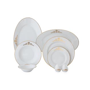 سرویس چینی زرین 6 نفره غذاخوری کوئین طلایی (28 پارچه)