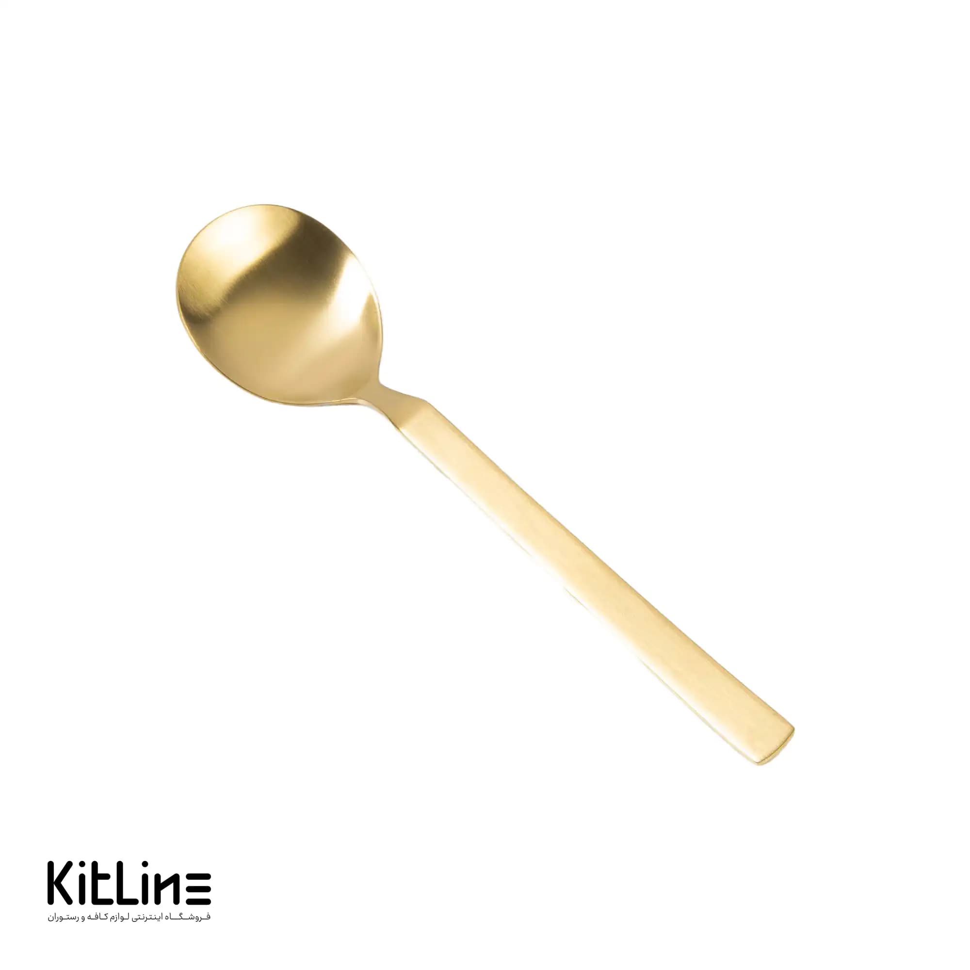 قاشق سوپ خوری صنایع استیل مدل میلان تمام مات طلایی
