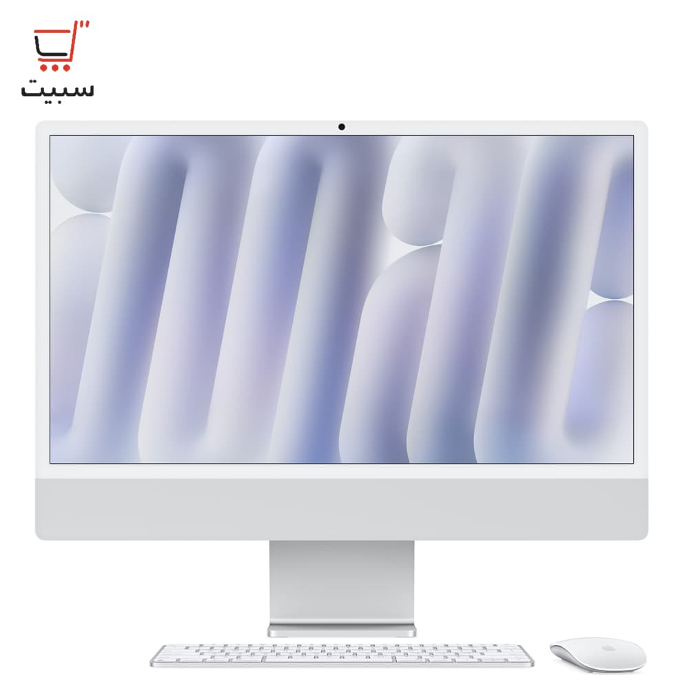 آل این وان 24 اینچی اپل مدل iMac MWUV3 2024 M4 10 Core 16GB 512SSD 10 Core GPU 24 inch Retian 4.5K Silver All ln One