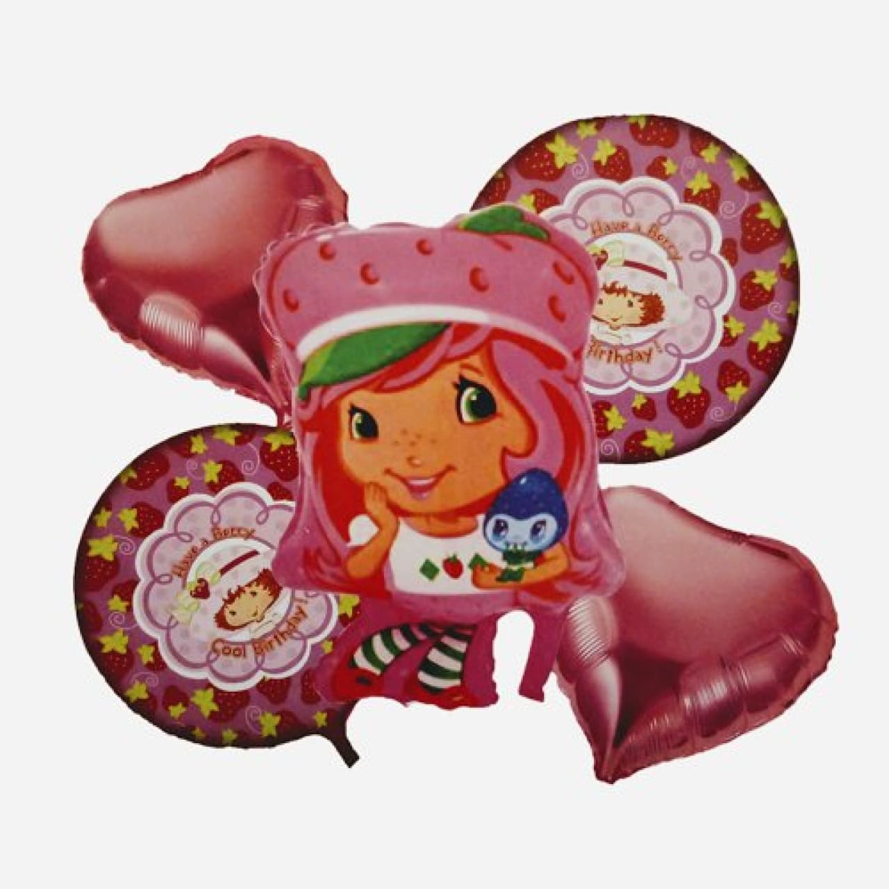 بادکنک فویلی پنج تکه دختر توت فرنگی