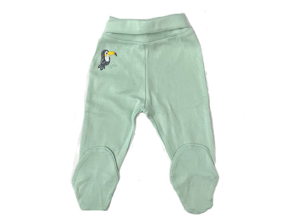 شلوار جورابدار سبزآبی نوزادی طرح فارست نی نی سان nini sun