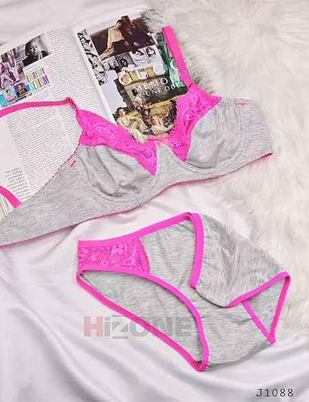 ست لباس زیر نخی مدل ژله (سرخابی)