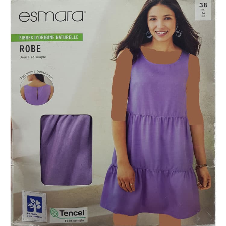 پیراهن لیوسل زنانه اسمارا رنگ یاسی B2691